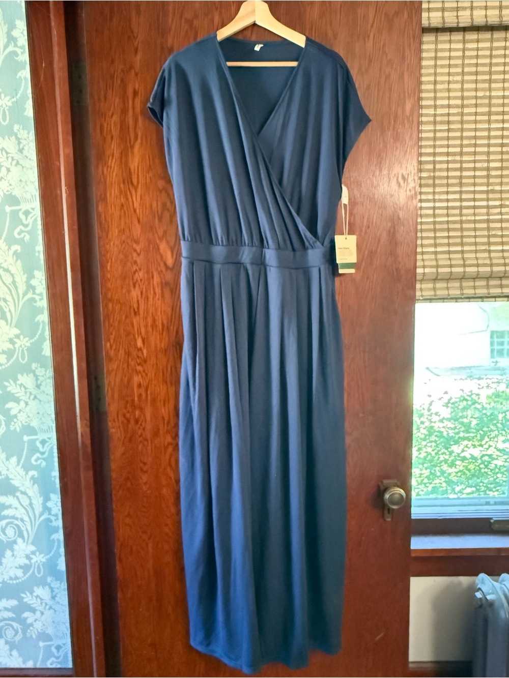 NWT HALARA Navy Blue Wrap-Style Jumpsuit size XL